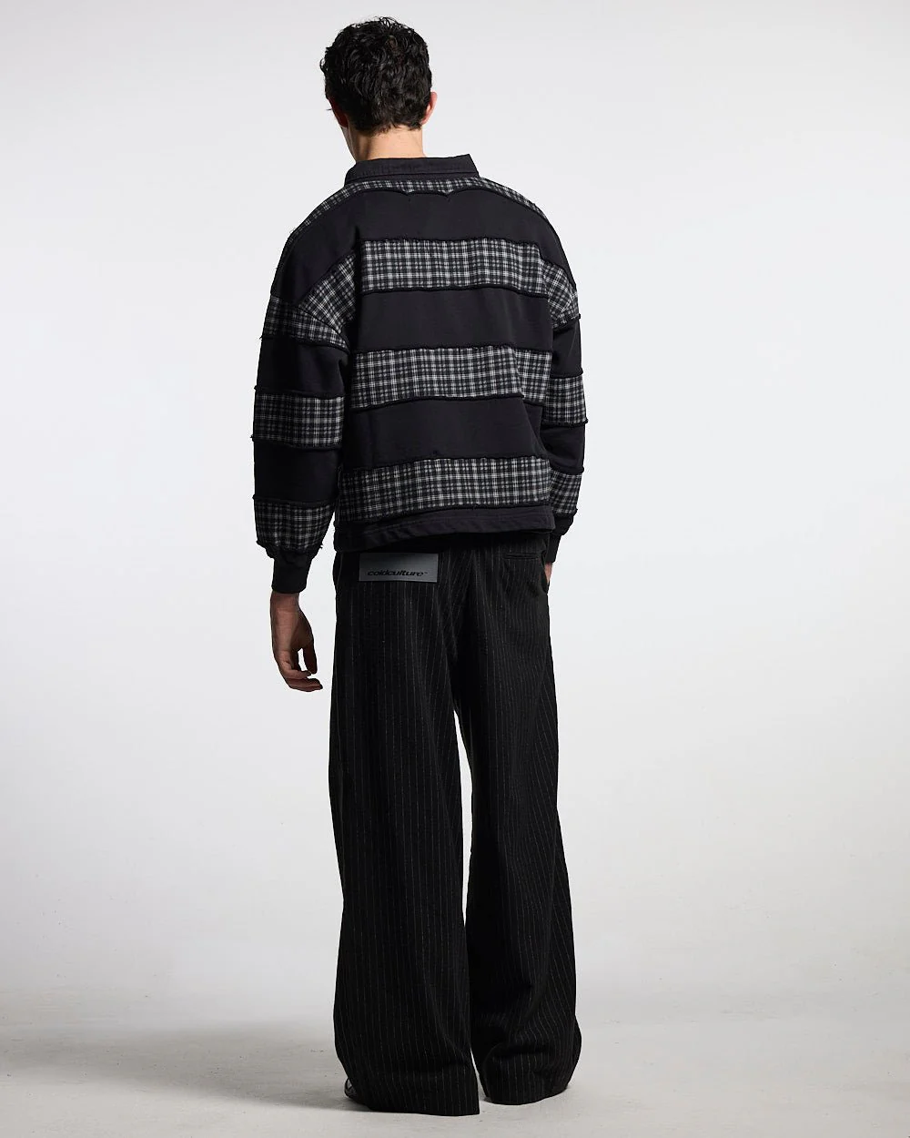 SEAM EFFECT LINE PANTS BLACK - Image 7