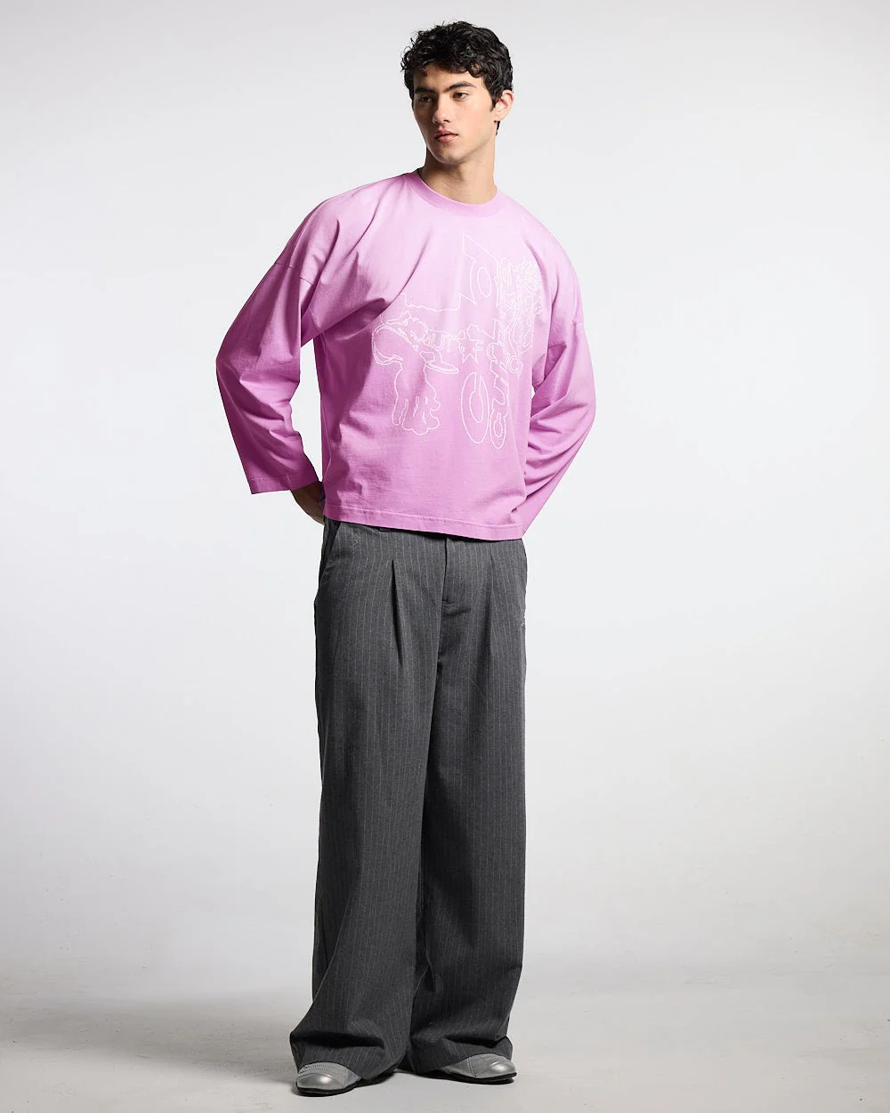 SEAM EFFECT LINE PANTS GREY - Image 5