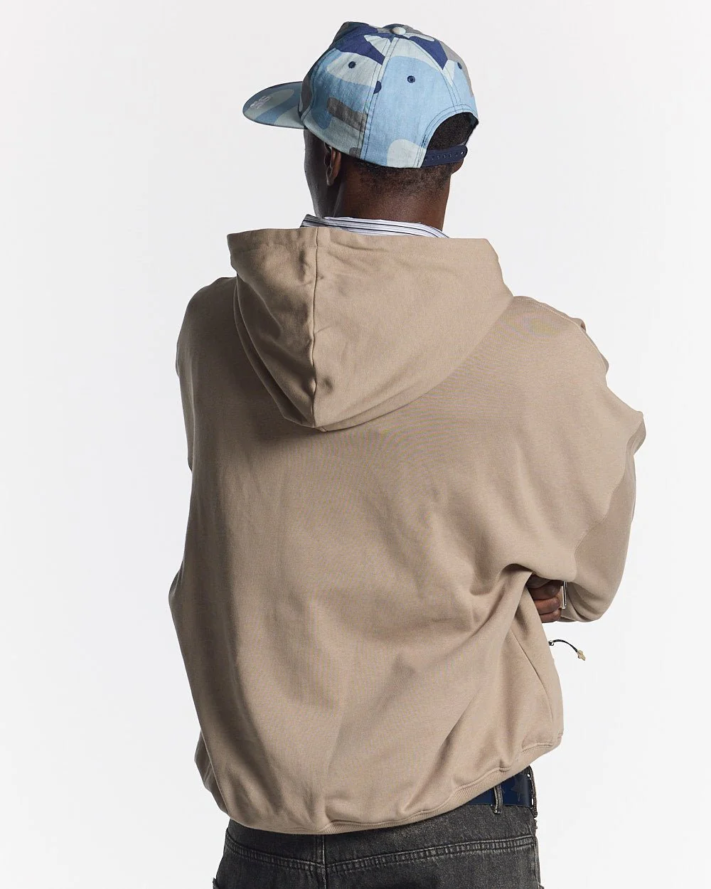 SILICONE DETAIL HOODIE SHADY BROWN - Image 4