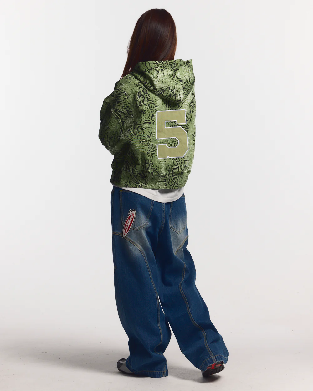 SNAKE  ZIP HOODIE GREEN & BLACK - Image 6
