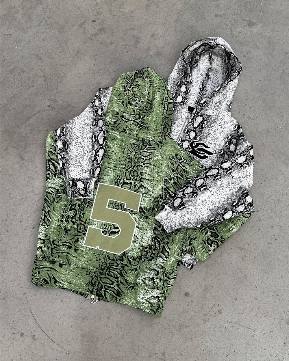 SNAKE  ZIP HOODIE GREEN & BLACK - Image 9