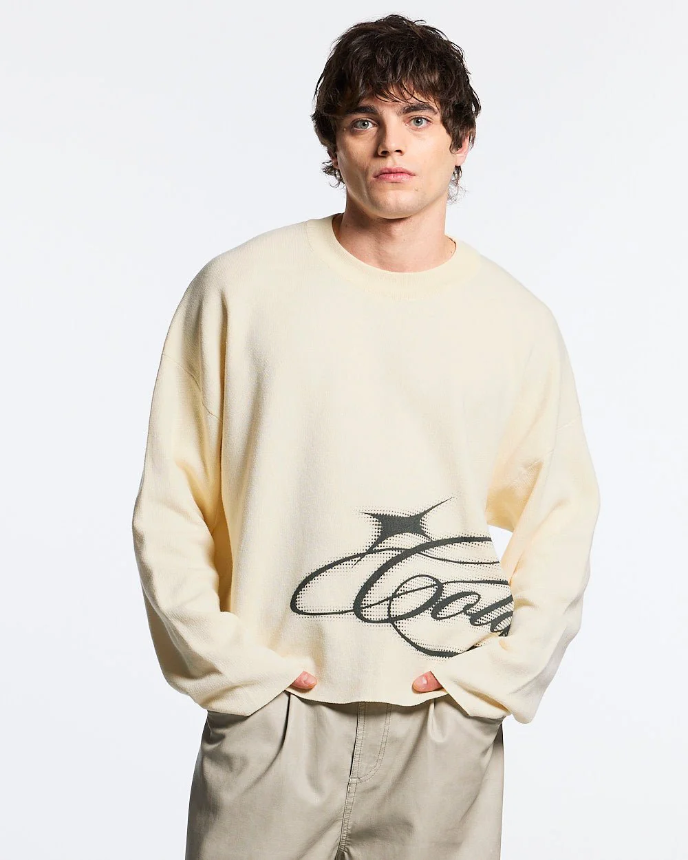SPARKLY SCRIPT KNIT OFF WHITE - Image 2