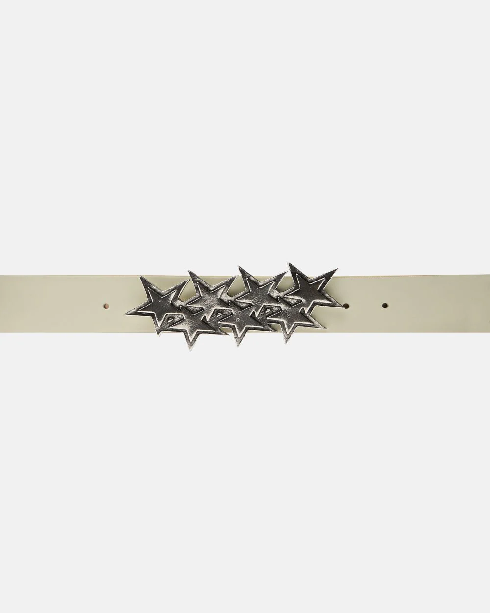 STARS LEATHER BELT WHITE - Image 3