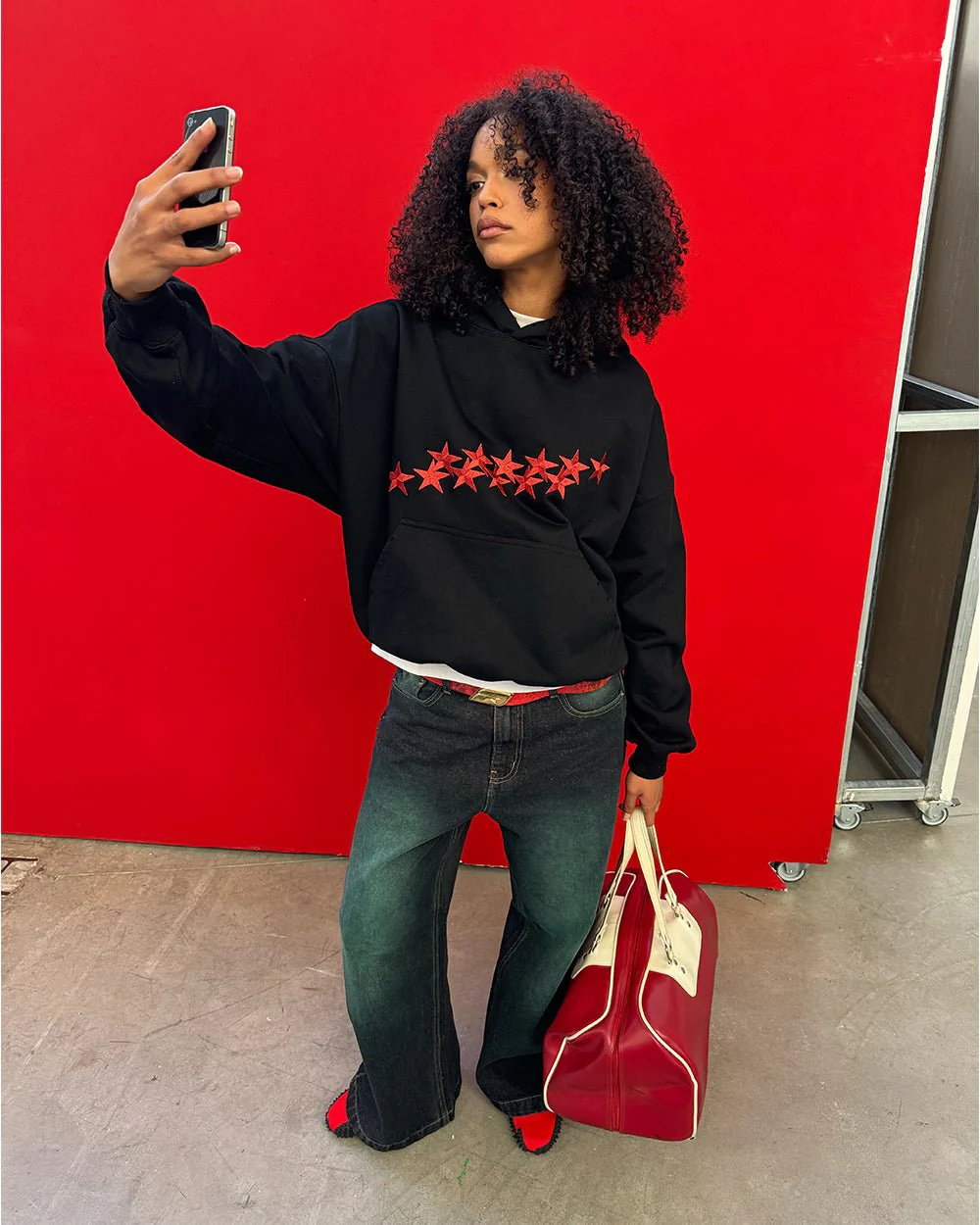 STARS HOODIE BLACK & RED - Image 5