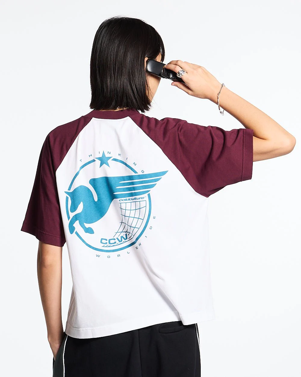STORMWING TEE WHITE AND BURGUNDY - Image 5
