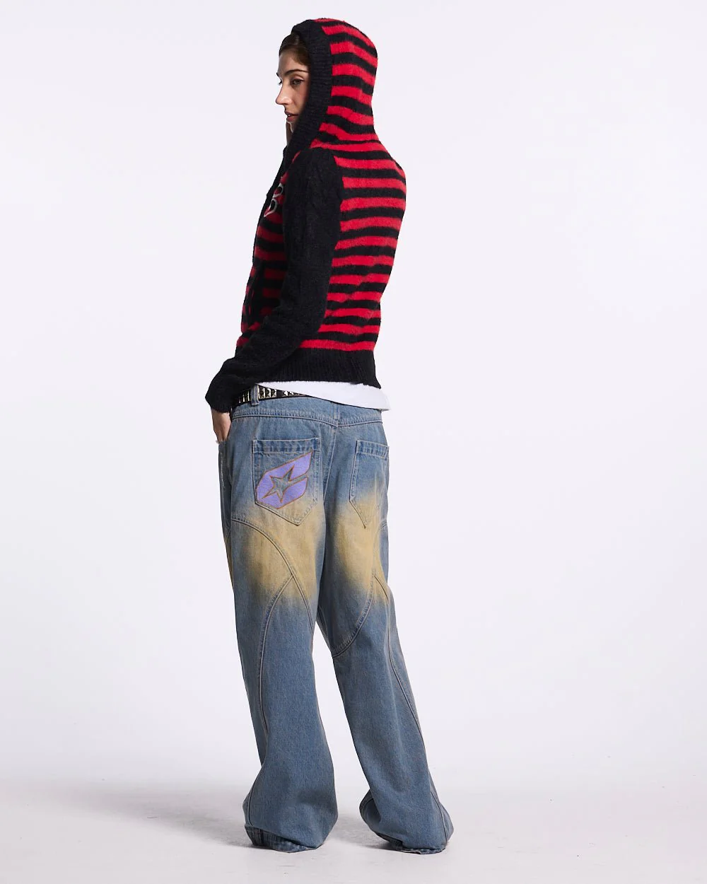STRIPE ZIP KNIT RED & BLACK - Image 6