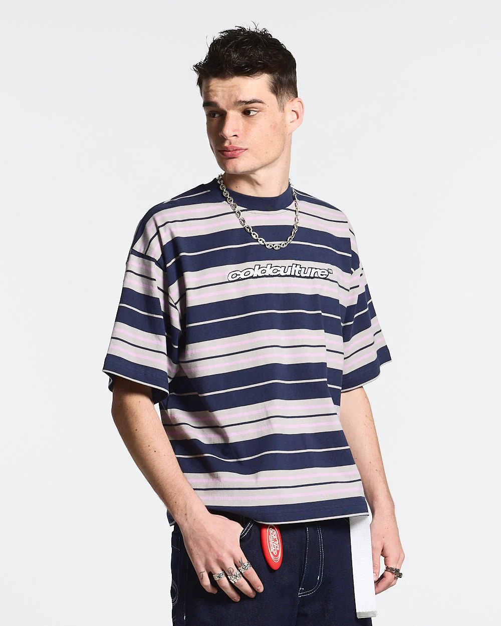 STRIPED TEE VIOLET-DARK BLUE - Image 2