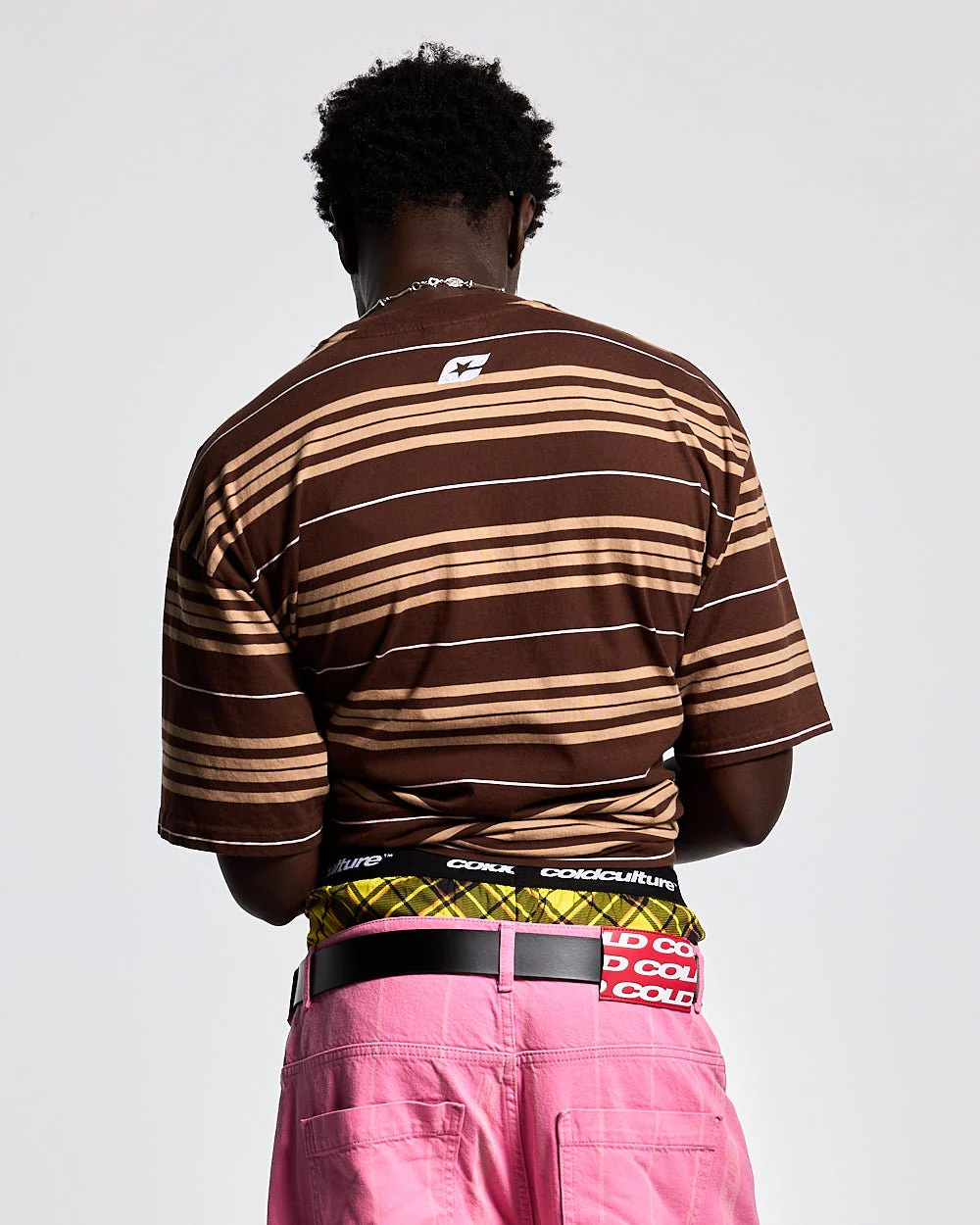 STRIPED TEE BROWN-PINK - Image 4