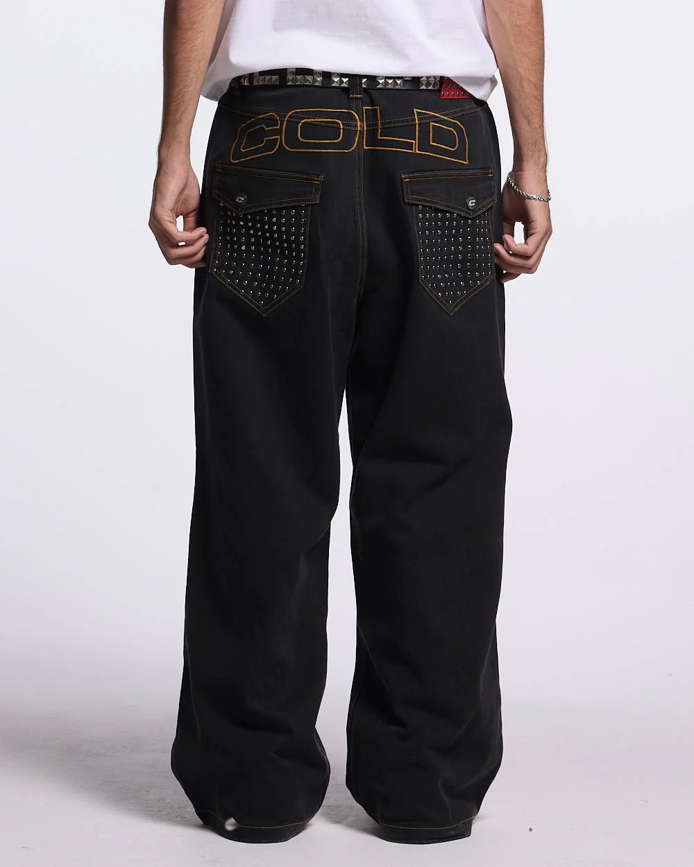 STUDS PANTS BLACK DENIM - Image 3