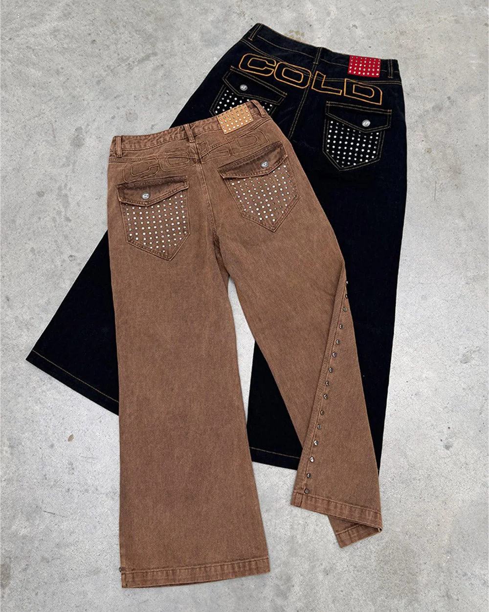 STUDS PANTS BROWN DENIM - Image 7