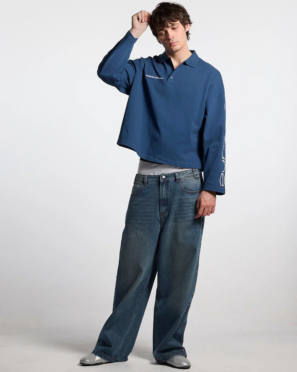 STUDS PANTS LIGHT BLUE DENIM - Image 5