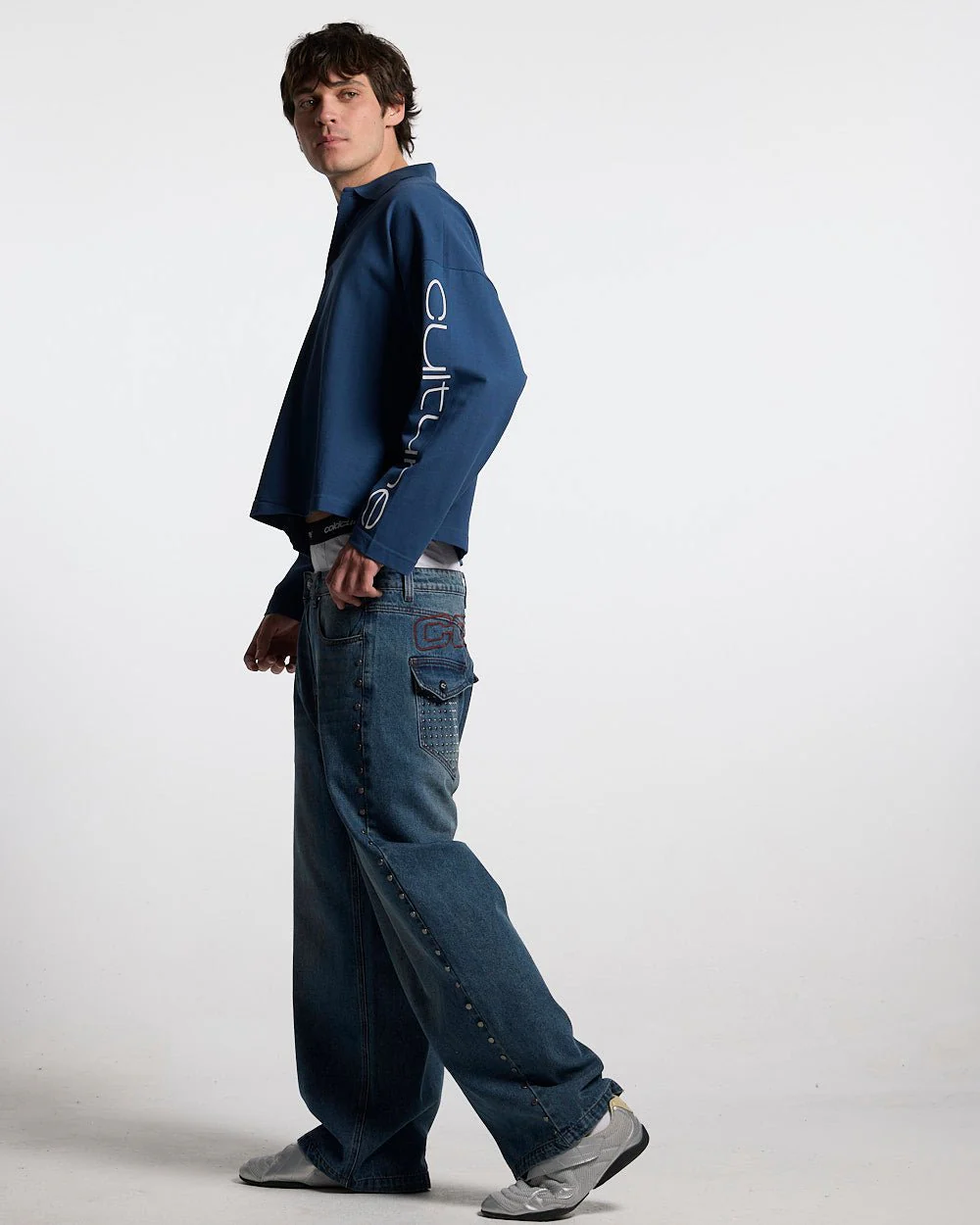 STUDS PANTS LIGHT BLUE DENIM - Image 6