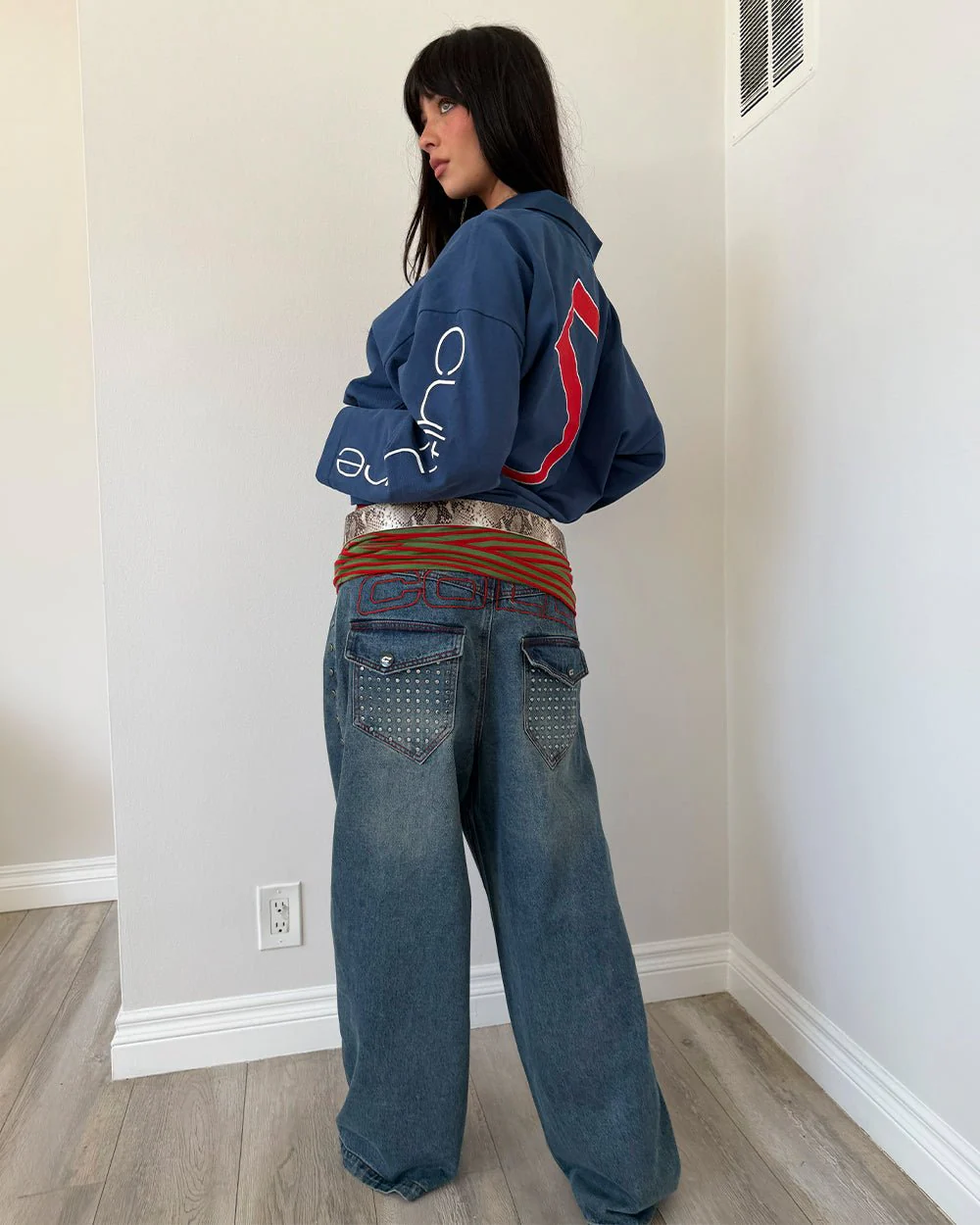 STUDS PANTS LIGHT BLUE DENIM - Image 9
