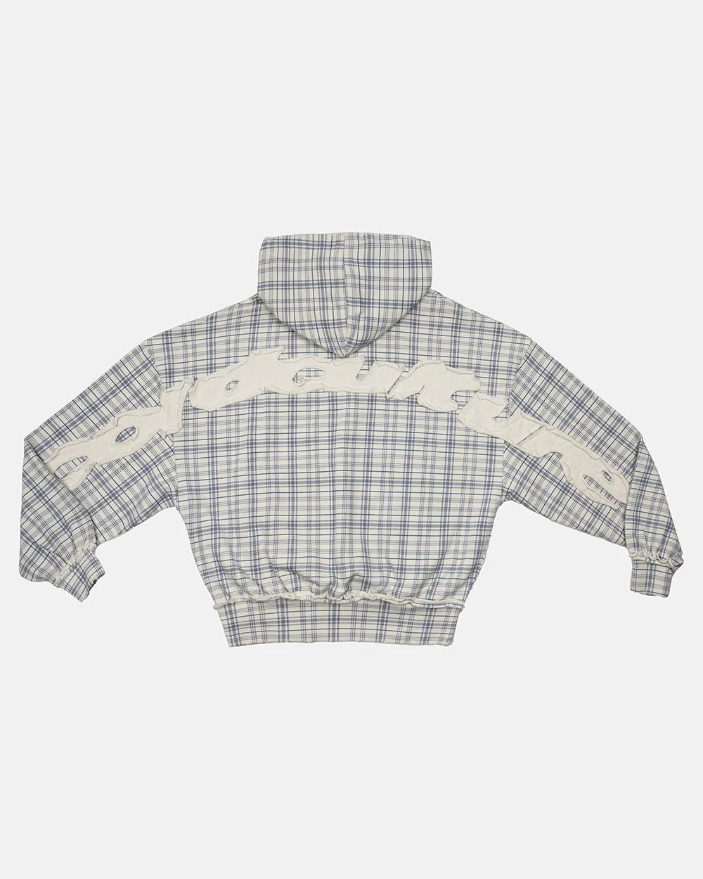 TARTAN HOODIE WHITE & MIX OF BLUES