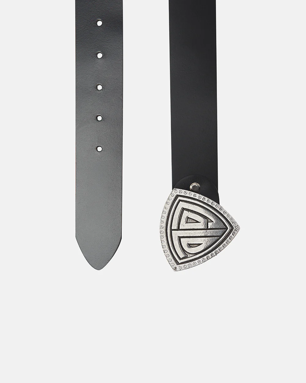 TRIANGLE BLING BLING LEATHER BELT BLACK - Image 2