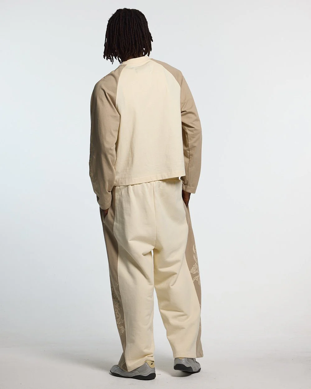 TRIBAL SWEATPANTS GREY & OFF WHITE - Image 6
