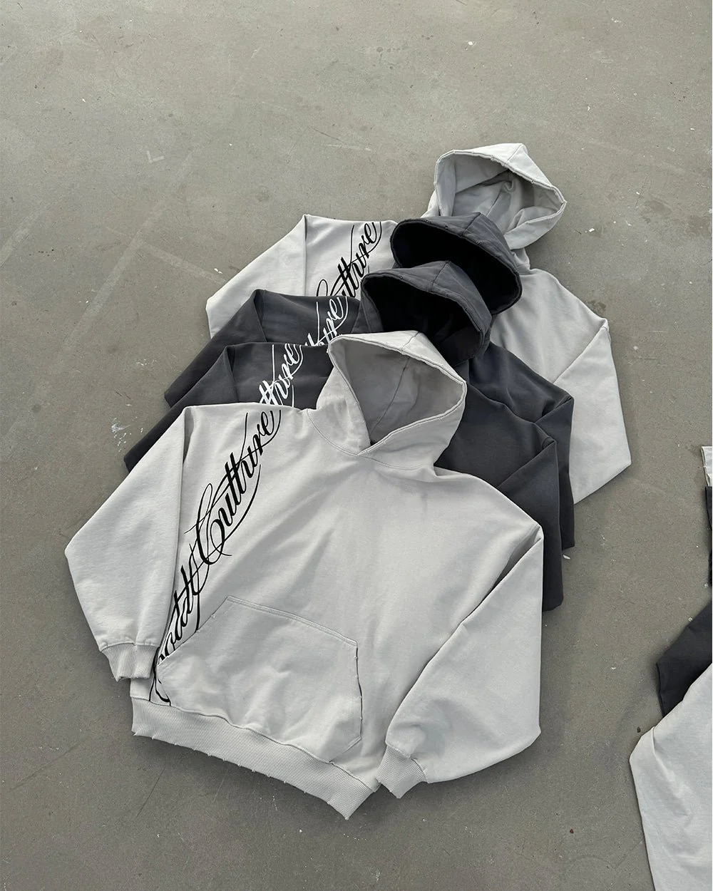 SCRIPT HOODIE LIGHT GREY - Image 6