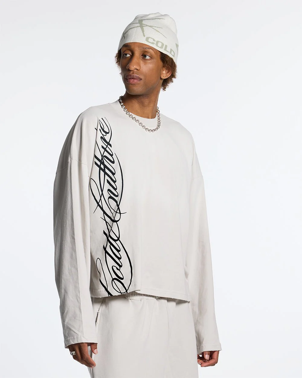 SCRIPT LONGSLEEVE TEE LIGHT GREY - Image 3
