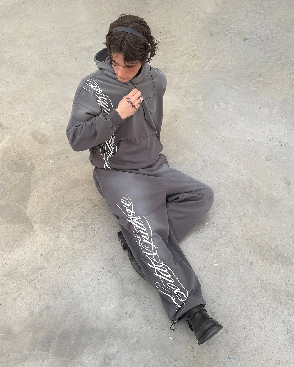 SCRIPT SWEATPANTS ANTRACITE GREY - Image 7