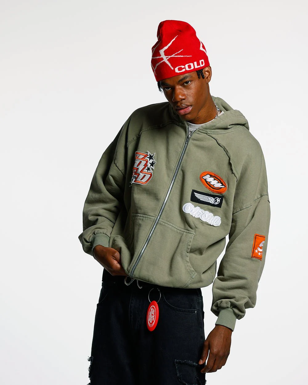 WALKER ZIP HOODIE WASHED GREEN - Image 3