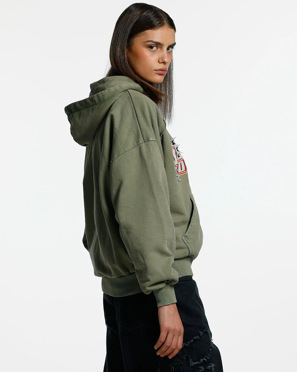WALKER ZIP HOODIE WASHED GREEN - Image 6