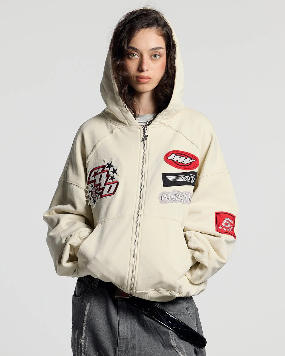 WALKER ZIP HOODIE LIGHT GREY - Image 5