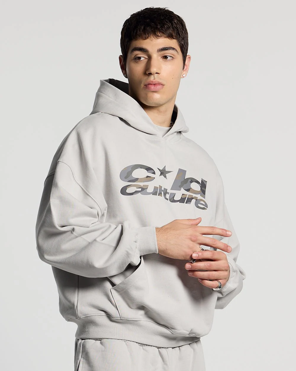 WILD CAMO HOODIE LIGHT GREY - Image 2