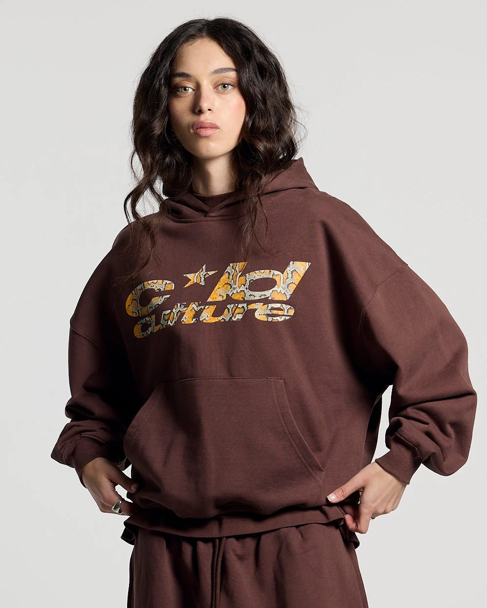 WILD SNAKE HOODIE BROWN - Image 5