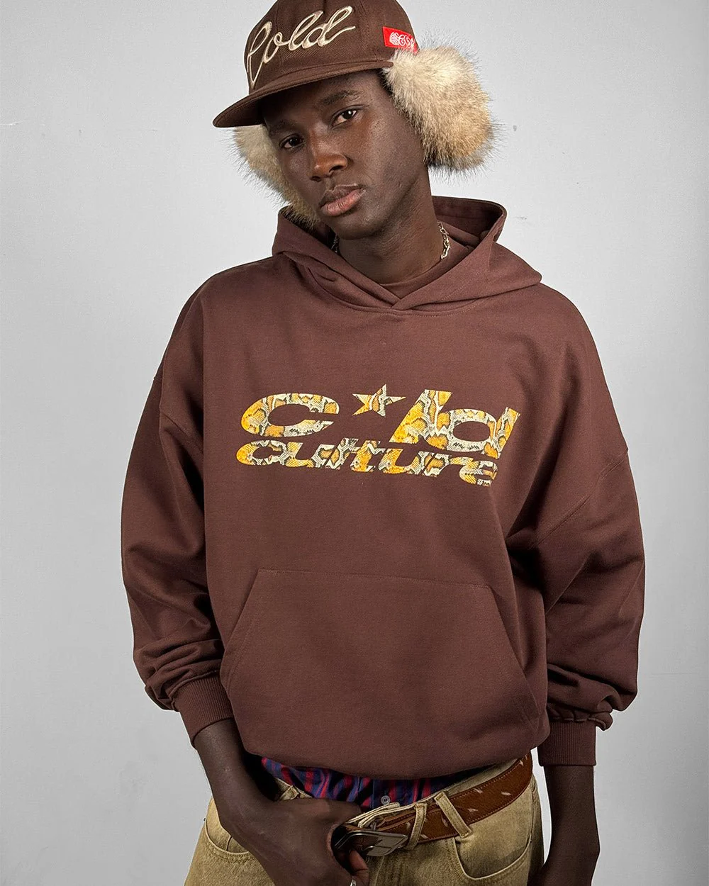 WILD SNAKE HOODIE BROWN - Image 7