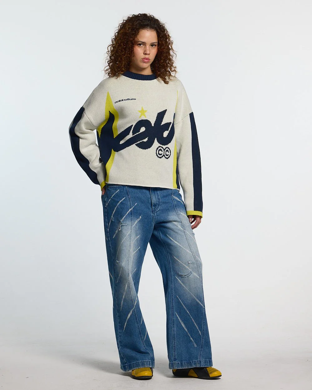 WINNER KNIT BEIGE, DARK BLUE & YELLOW - Image 5