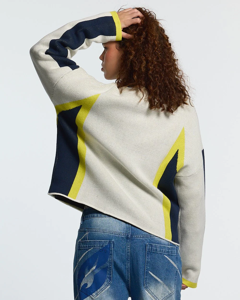 WINNER KNIT BEIGE, DARK BLUE & YELLOW - Image 6