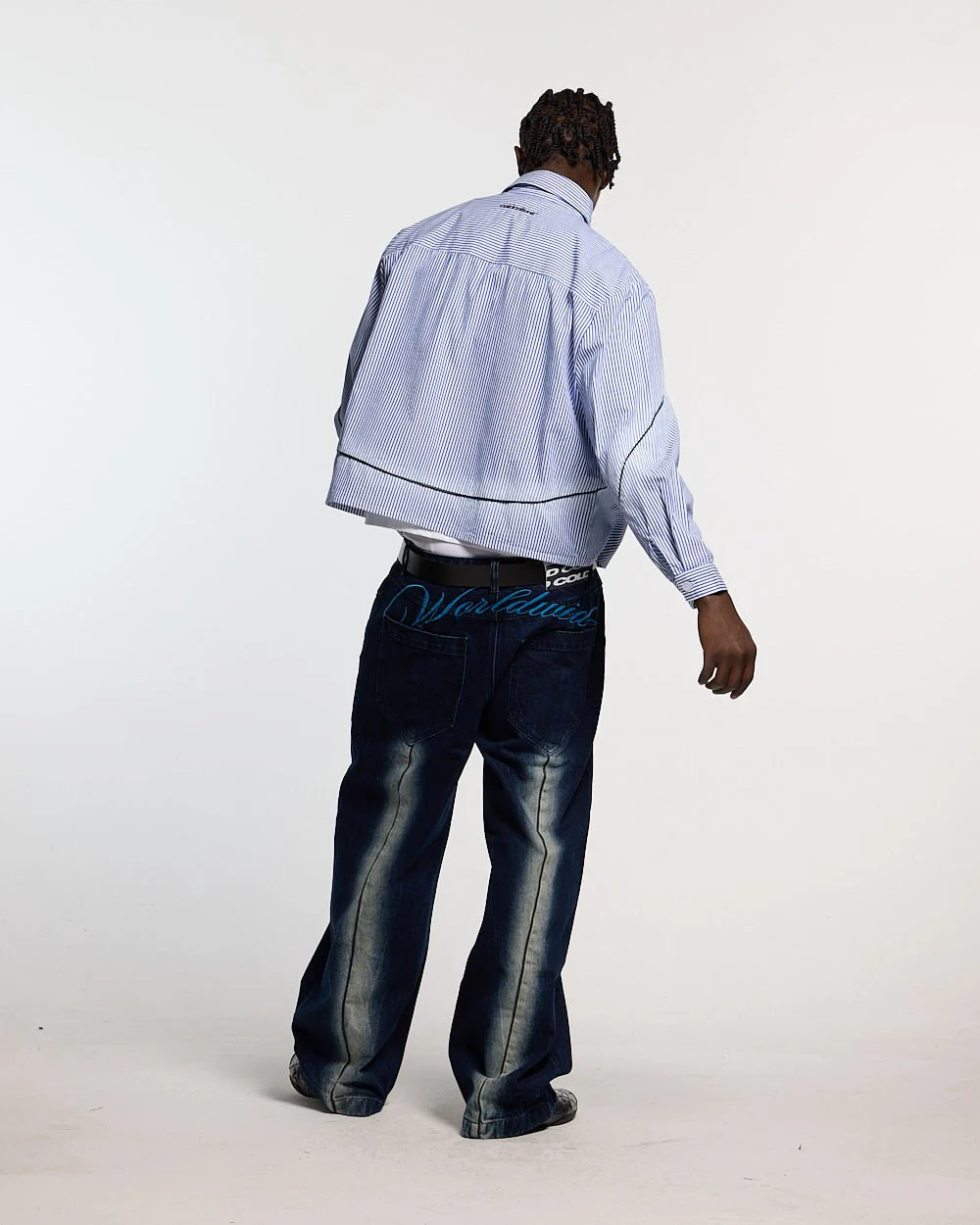 WORLDWIDE LONGSLEEVE SHIRT BLUE & WHITE - Image 4